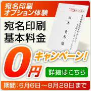 宛名印刷オプション体験
宛名印刷基本料金0円キャンペーン!